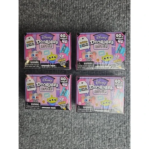 4 Disney Doorables Let's Go Luggage Series 1,Includes 2Figures In Each Box(B) - Picture 1 of 5